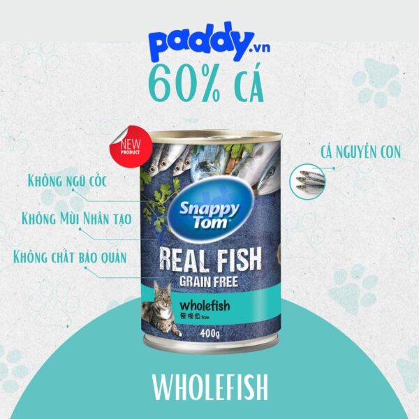 Pate Mèo Snappy Tom Real Fish - Lon 400g